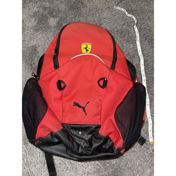 Puma x Ferrari Padded Backpack Red Black - Picture 1 of 15